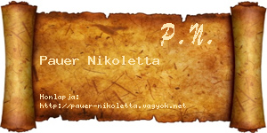 Pauer Nikoletta névjegykártya