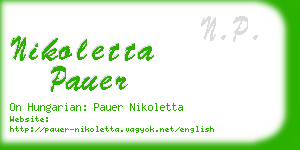 nikoletta pauer business card